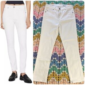 AG Adriano Goldschmied Mari Crop High Rise White Slim Straight Leg Jeans 27R